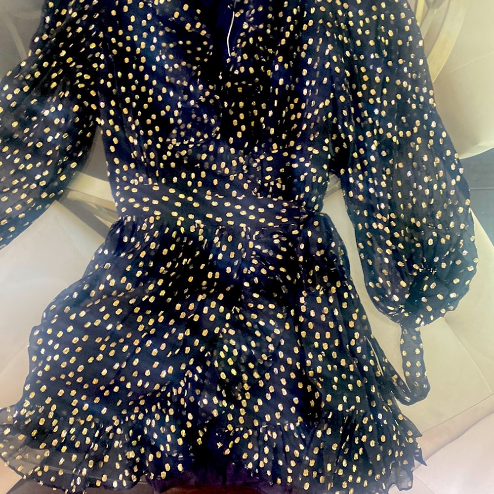 Zimmerman polka dot black mini dres